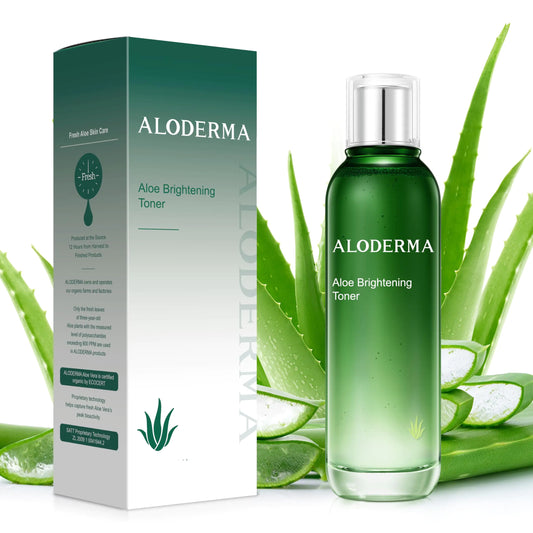 Aloderma Brightening Face Toner Made with 88% Organic Aloe Vera - Natural Aloe Vera Toner for Face with Hyaluronic Acid & Niacinamide Skin-Refining Toner to Brighten Skin Aloe Skin Toner 4.2 Oz