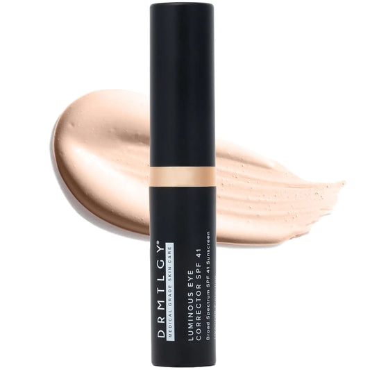 DRMTLGY Luminous Eye Corrector SPF 41 Under Eye Color Corrector for Dark Circles Anti-Aging Tinted Eye Cream Hydrating Eye Serum with Peach Undertone Fair