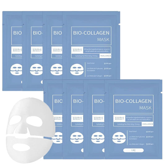 8Packs Coco Bio Collagen Mask Coco Bio-Collagen Face Mask Korean Collagen Anti Wrinkle Mask Bio-Collagen Deep Mask Hydrating Overnight Hydrogel Mask Pore Minimizing Elasticity (8 pcs)